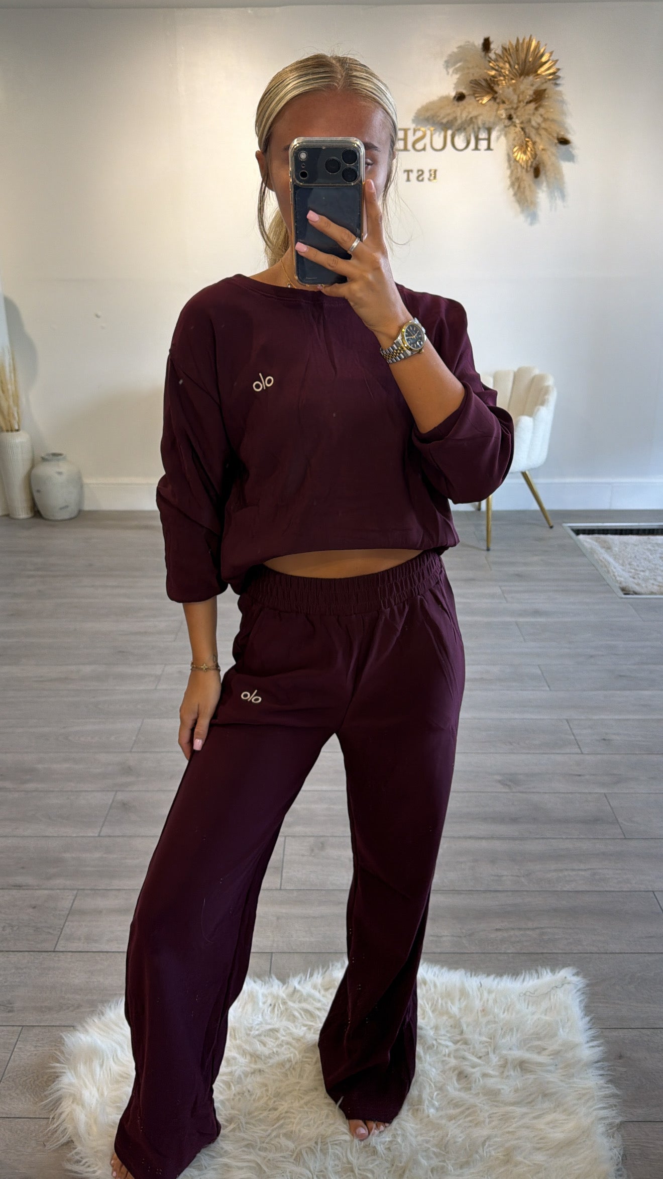 Sweatshirt loungewear set burgundy