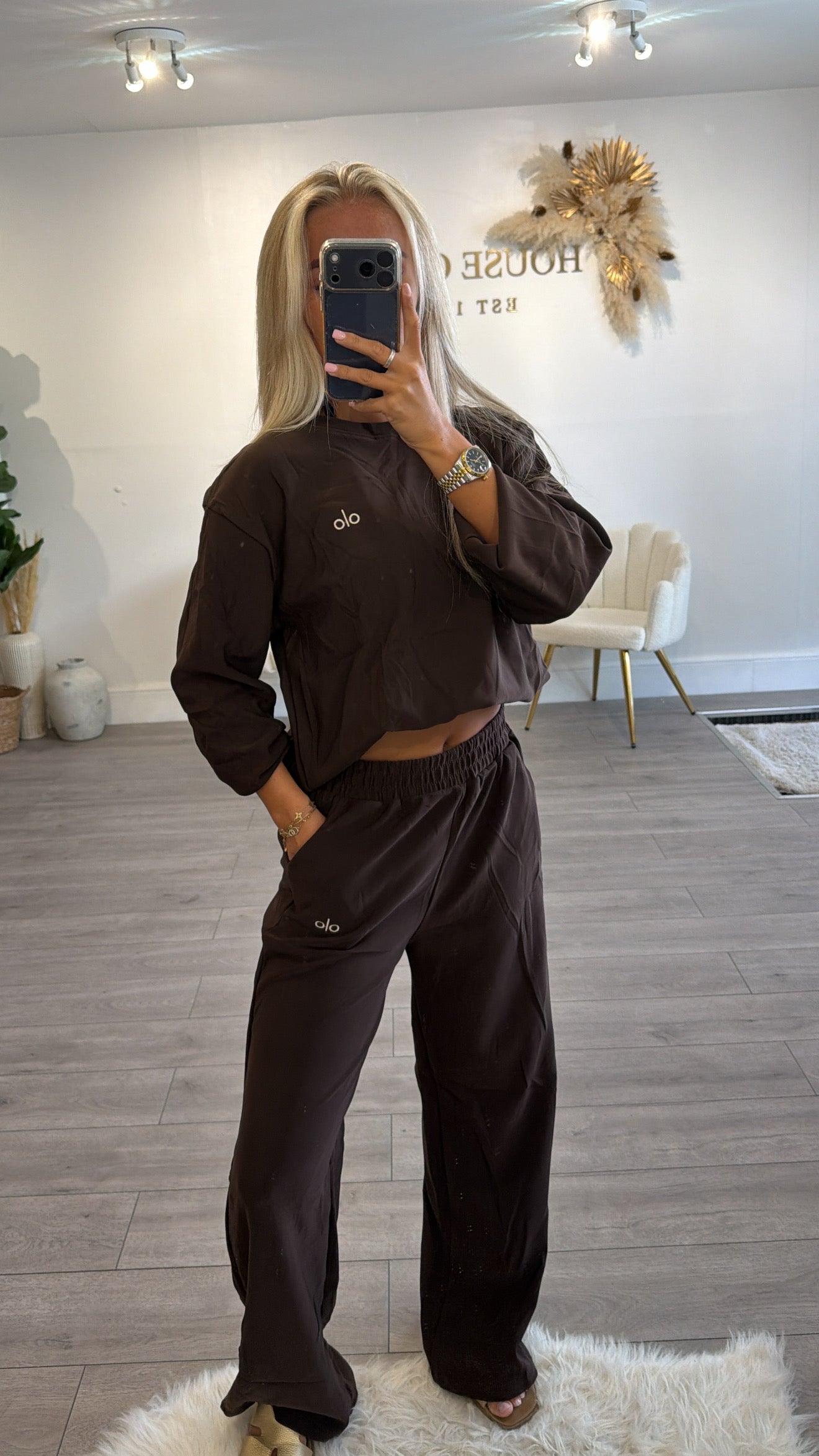 Sweatshirt loungewear set brown