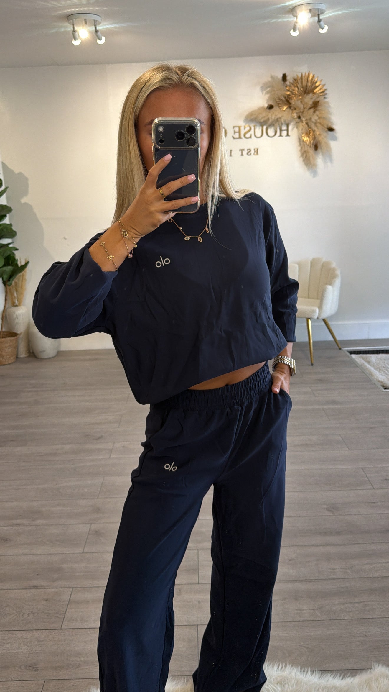 Sweatshirt loungewear set navy
