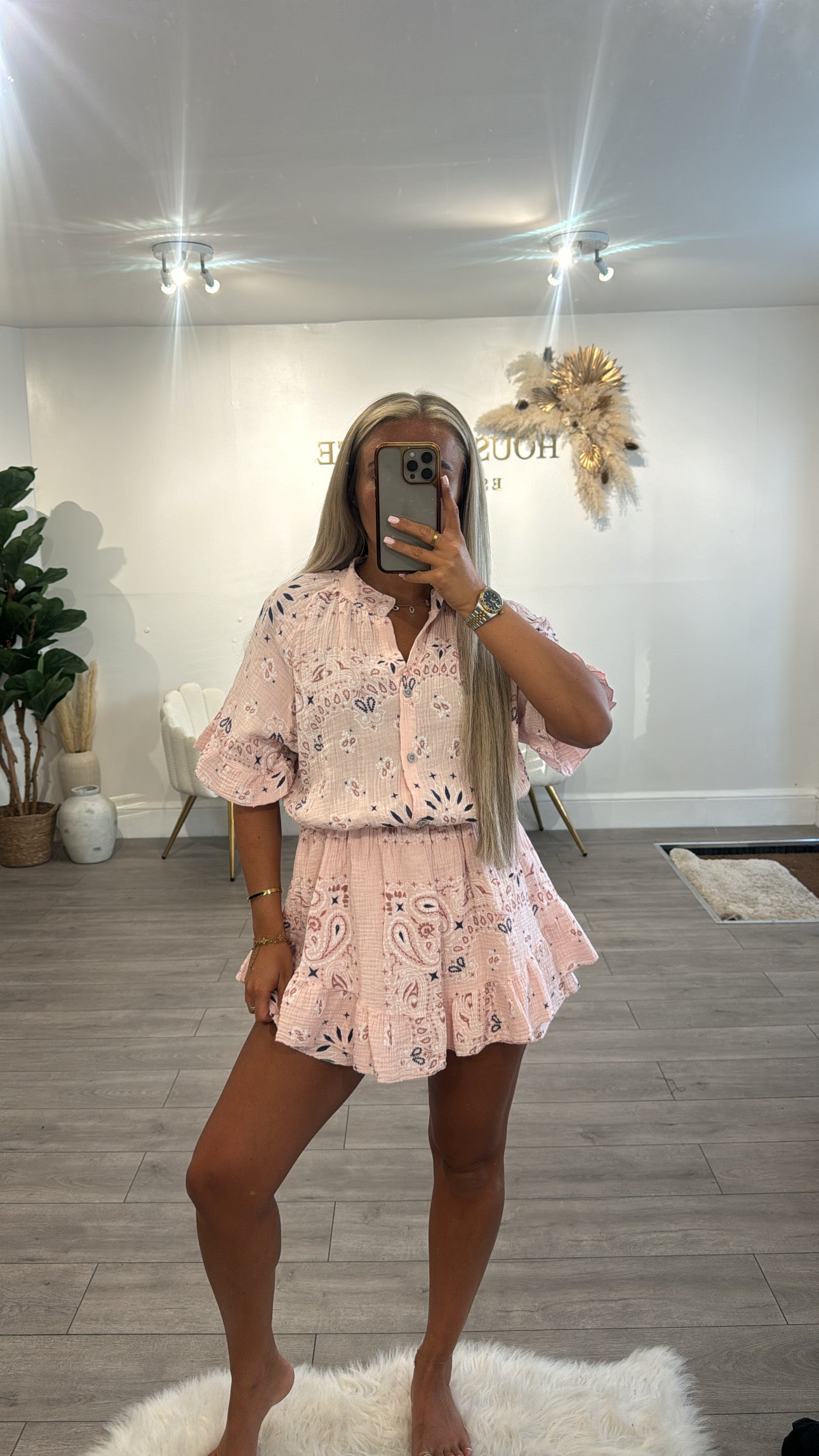 Our pattern button up playsuit