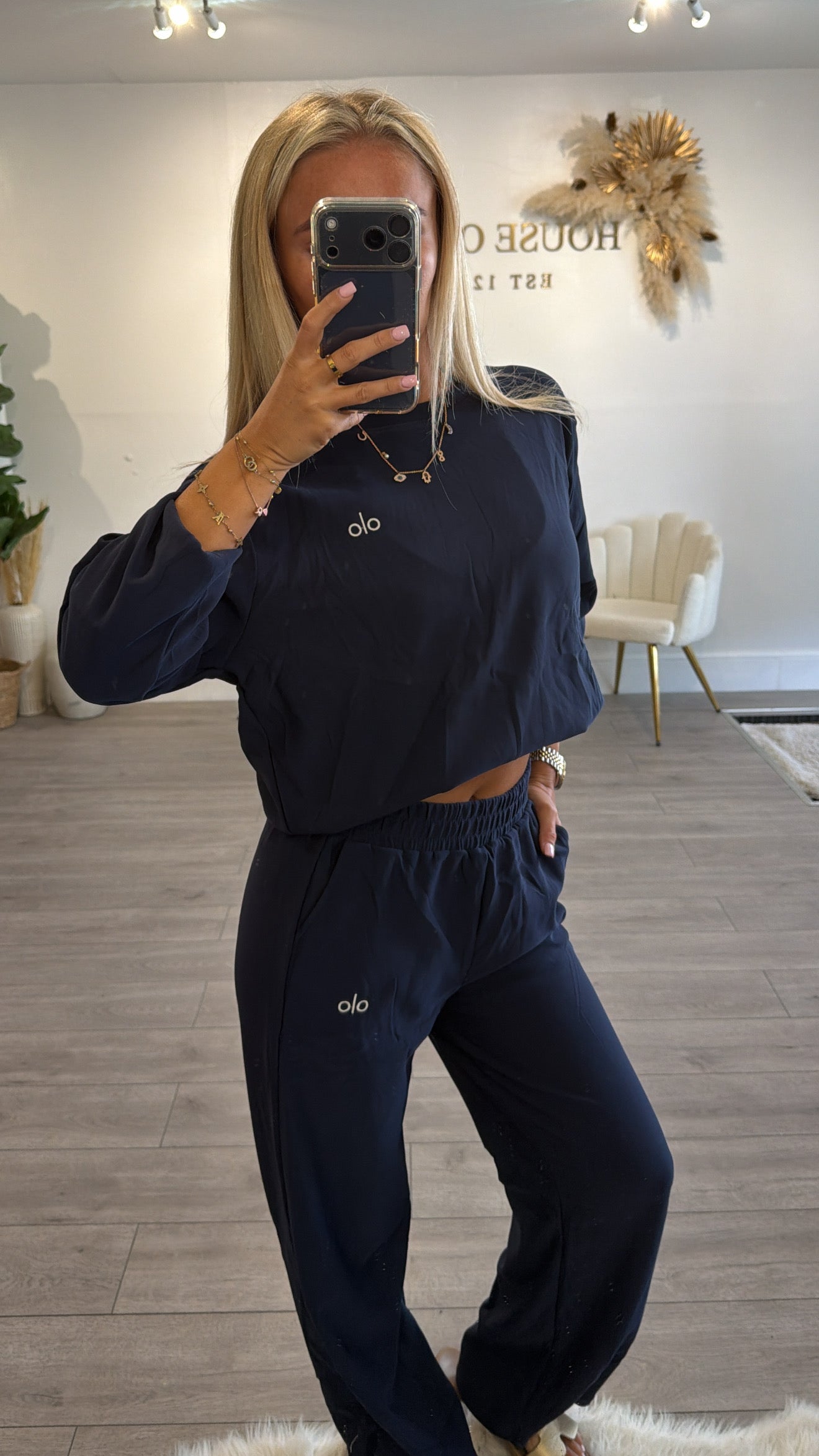 Sweatshirt loungewear set navy