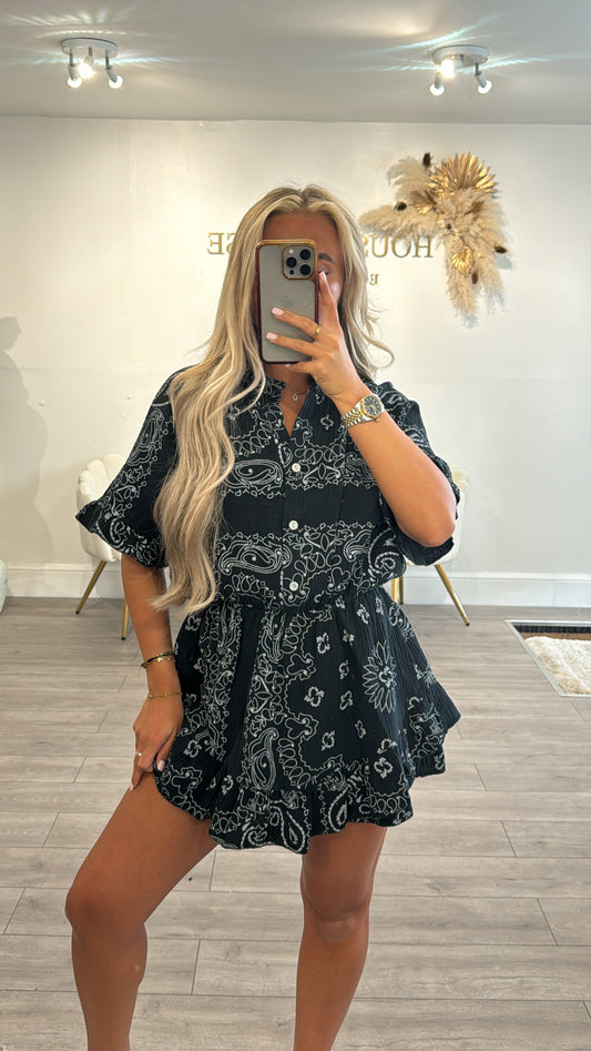 Pattern playsuit black
