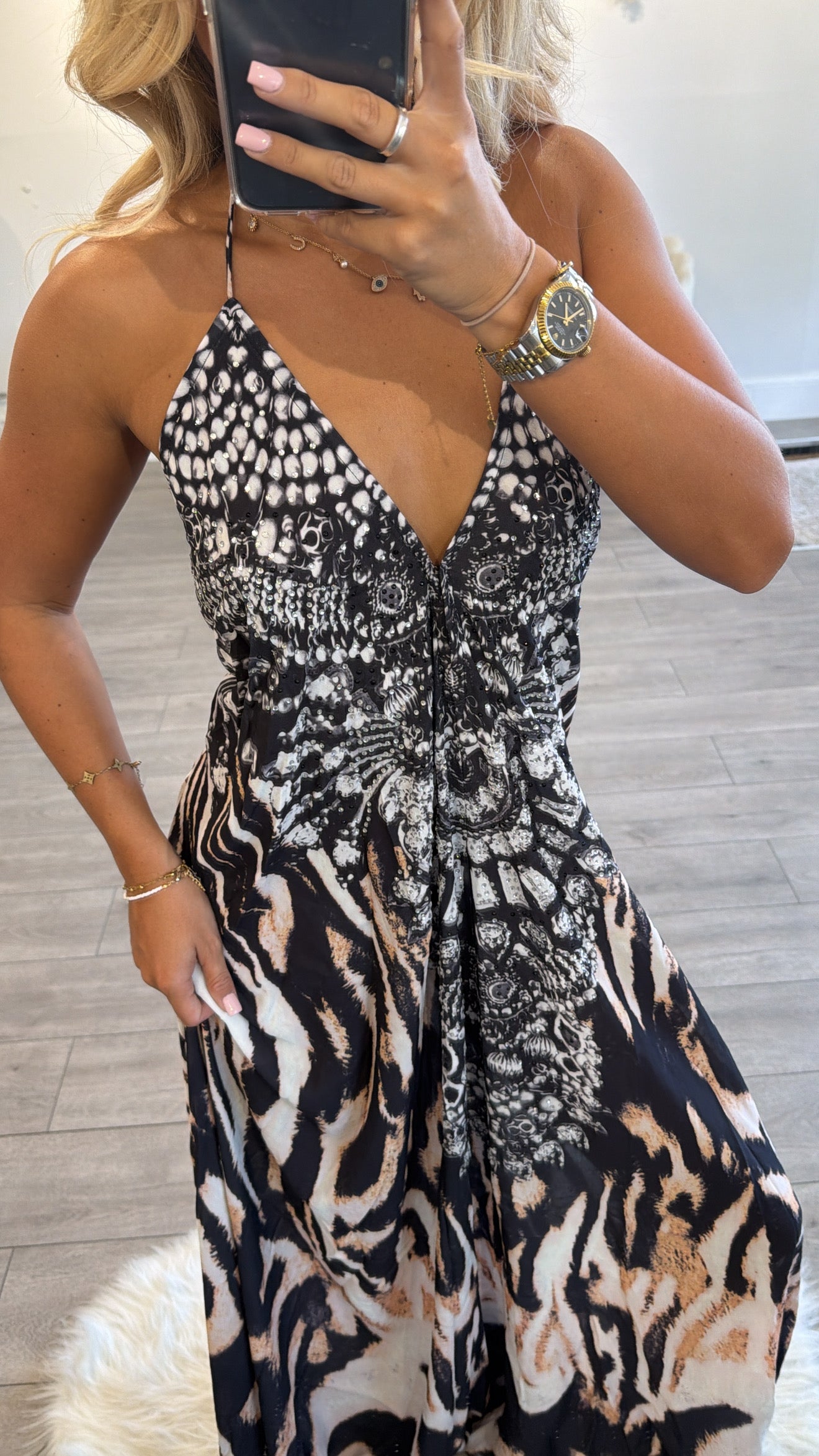 Our tie up halter neck maxi dress