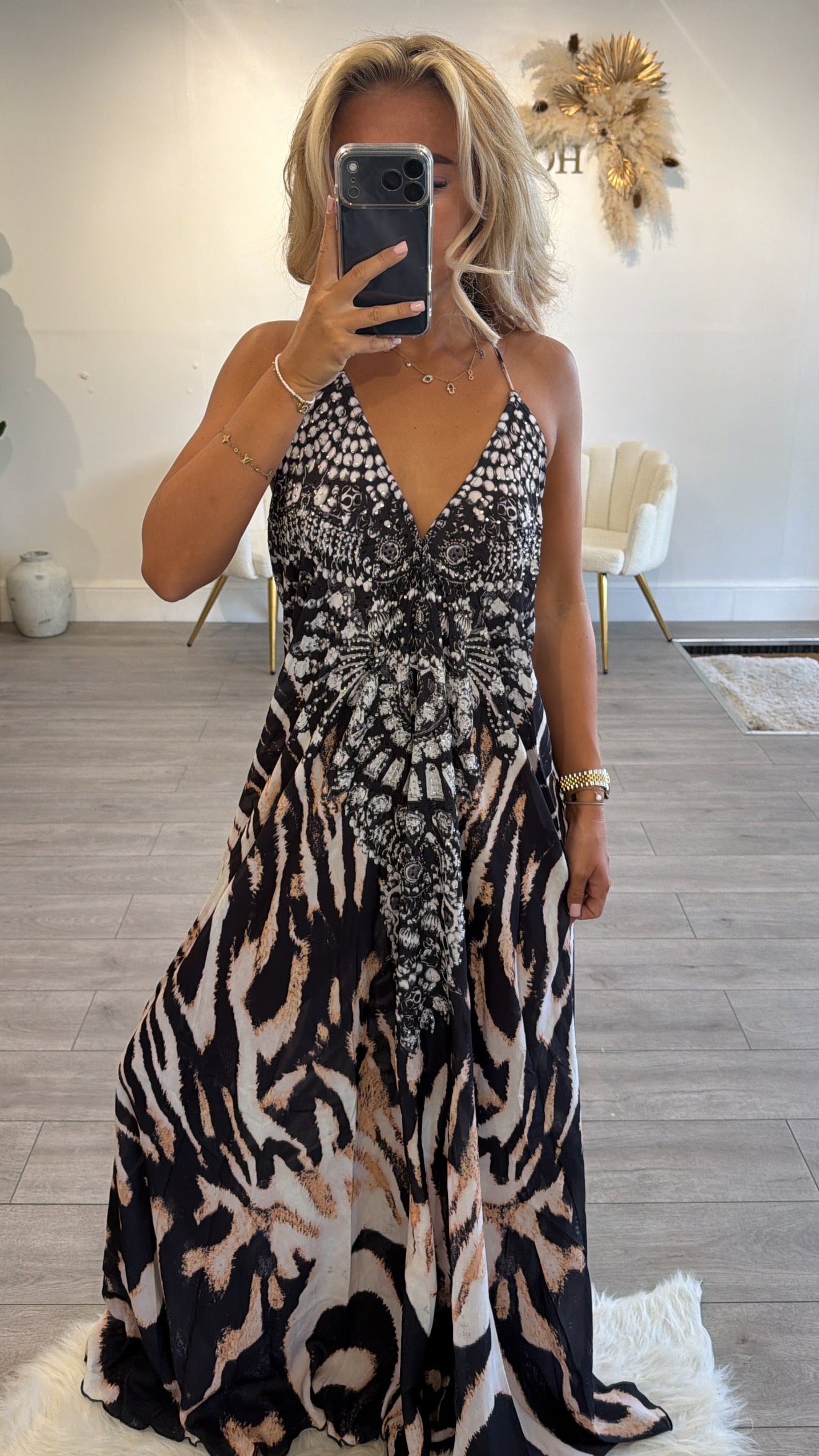 Our tie up halter neck maxi dress