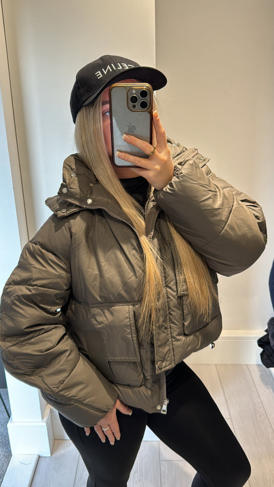 ALASKA khaki puffa coat