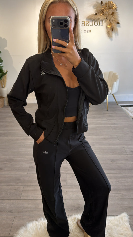 Zip up loungewear black