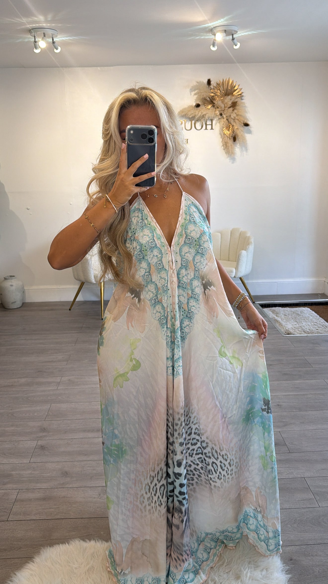 Our tie up halter neck maxi dress