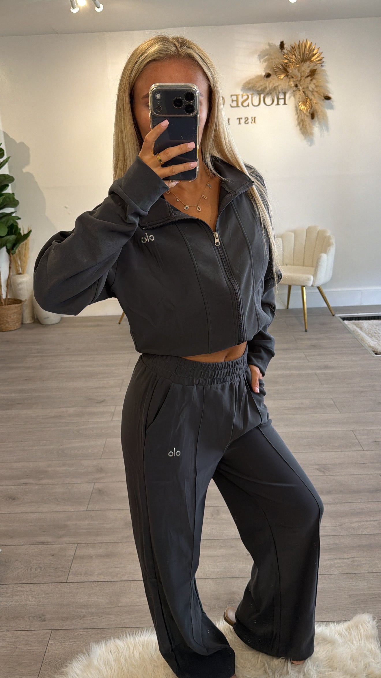 Zip up loungewear grey