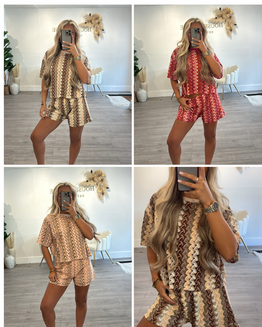 Our pattern zig zag shorts coord set
