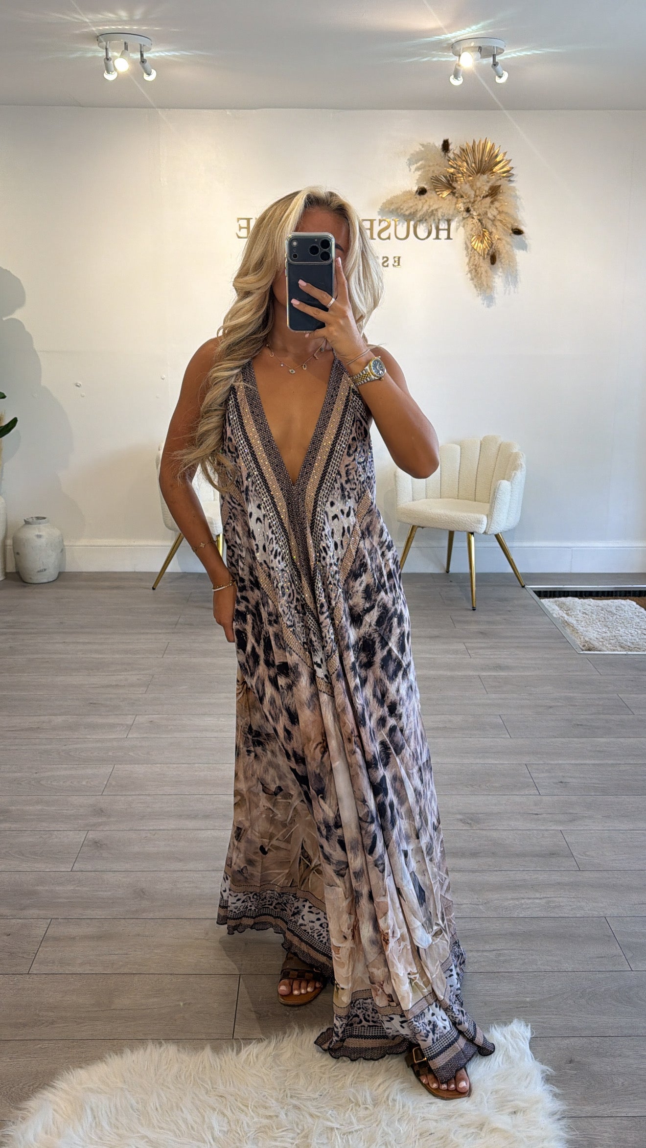 Our tie up halter neck dress