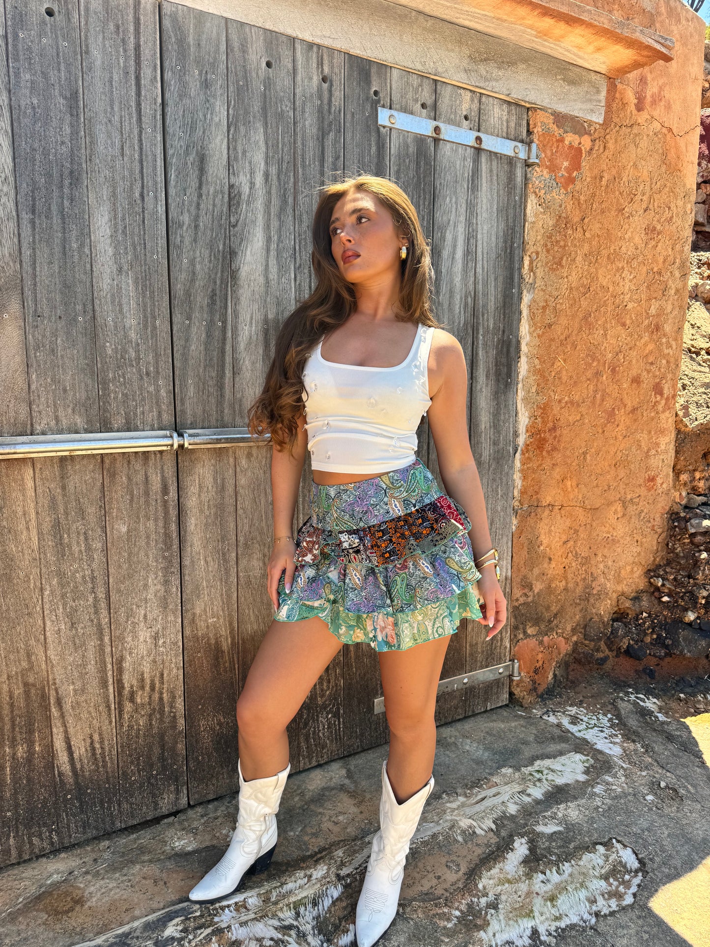 The ‘DOLCE’ turquoise frill skirt