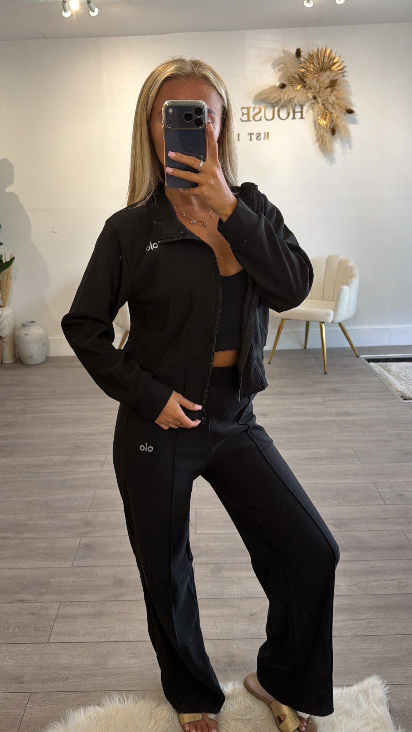 Zip up loungewear black