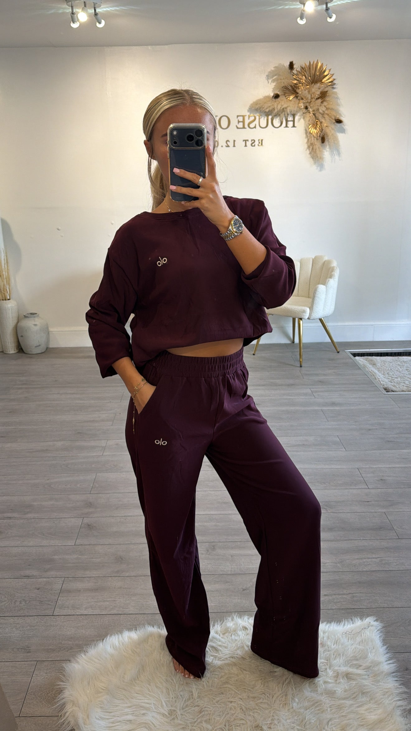 Sweatshirt loungewear set burgundy