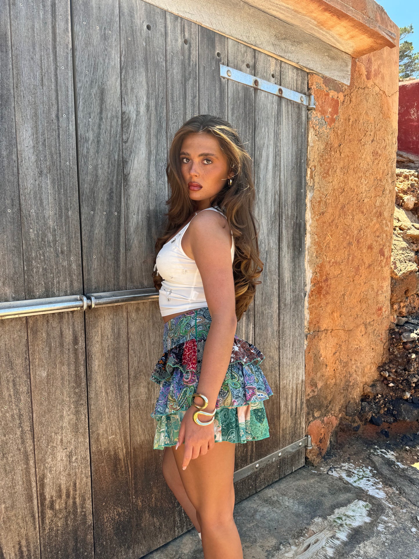 The ‘DOLCE’ turquoise frill skirt