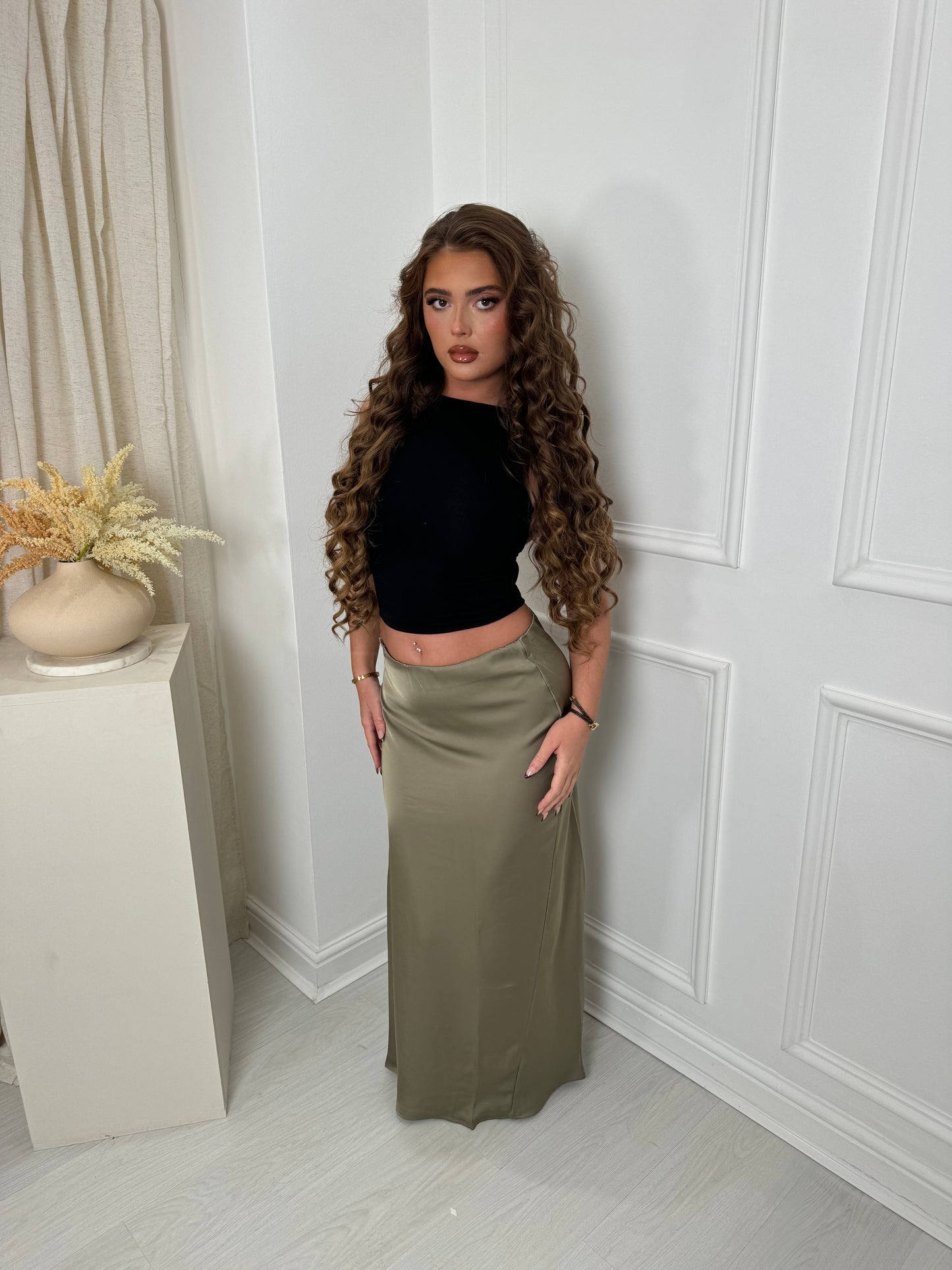 SANDY satin maxi skirt