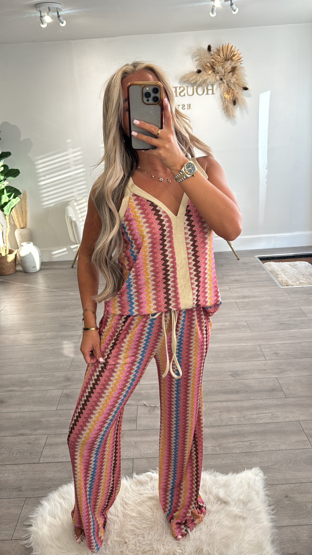 Zig zag stripe v neck coord sets