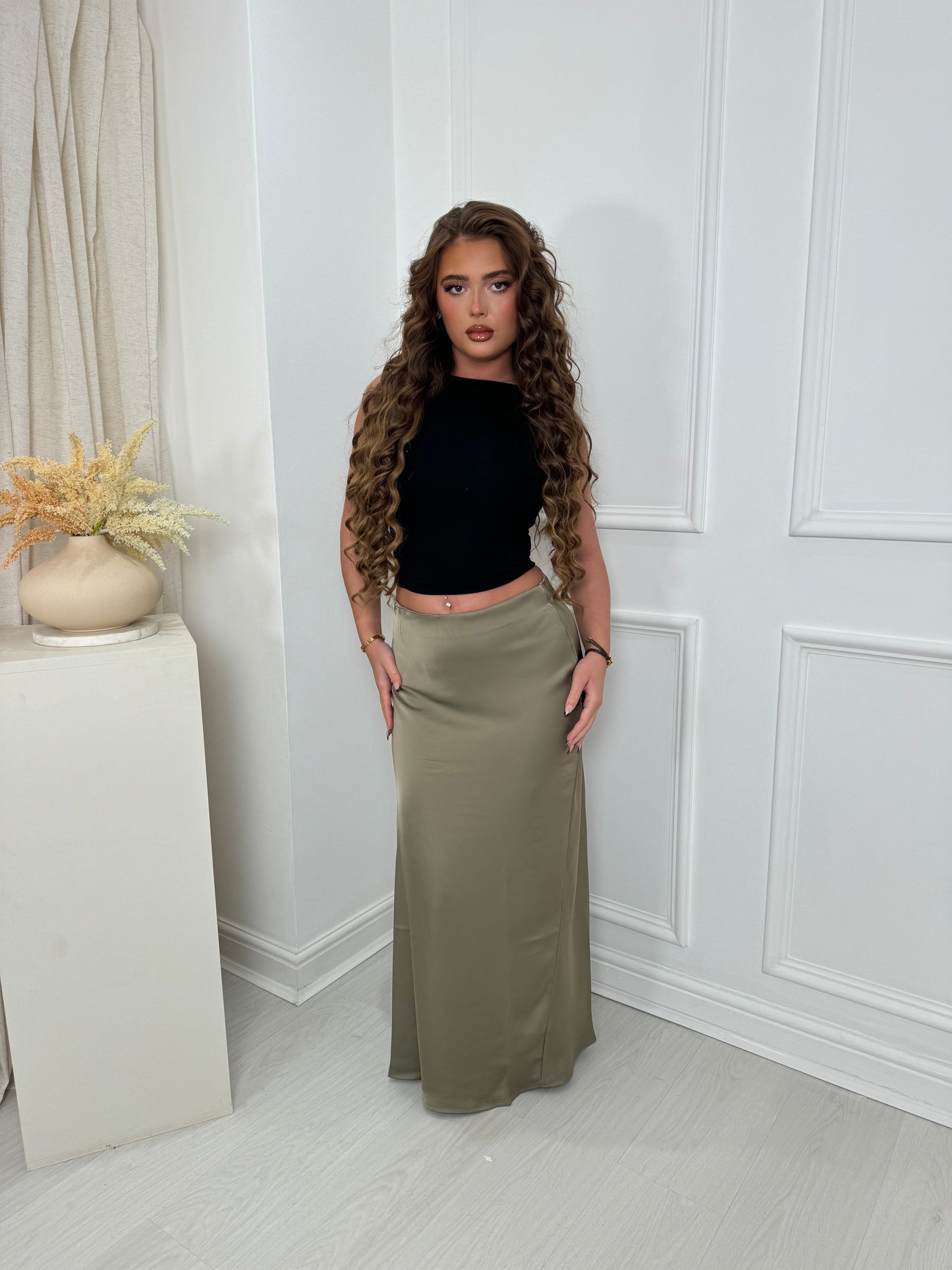 SANDY satin maxi skirt