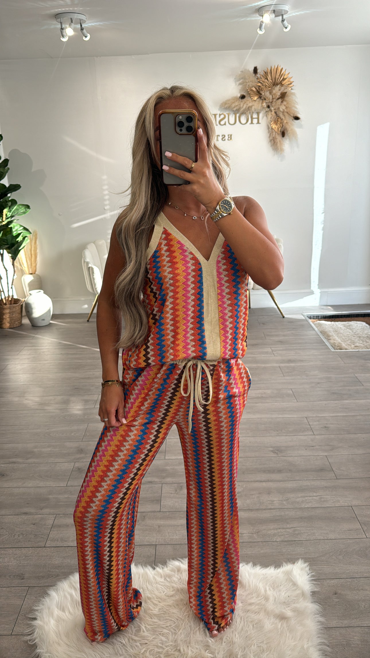 Zig zag stripe v neck coord sets