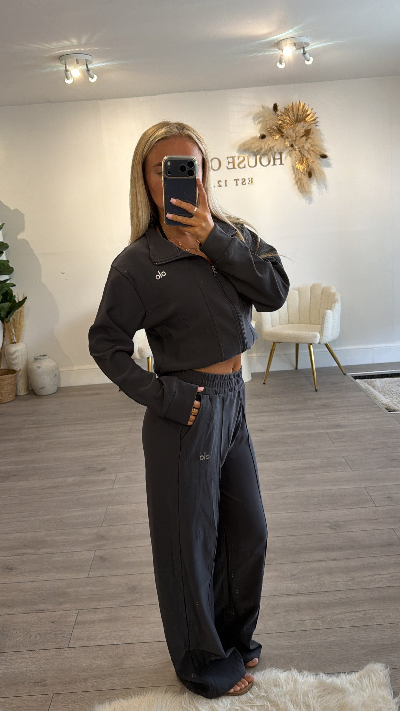 Zip up loungewear grey