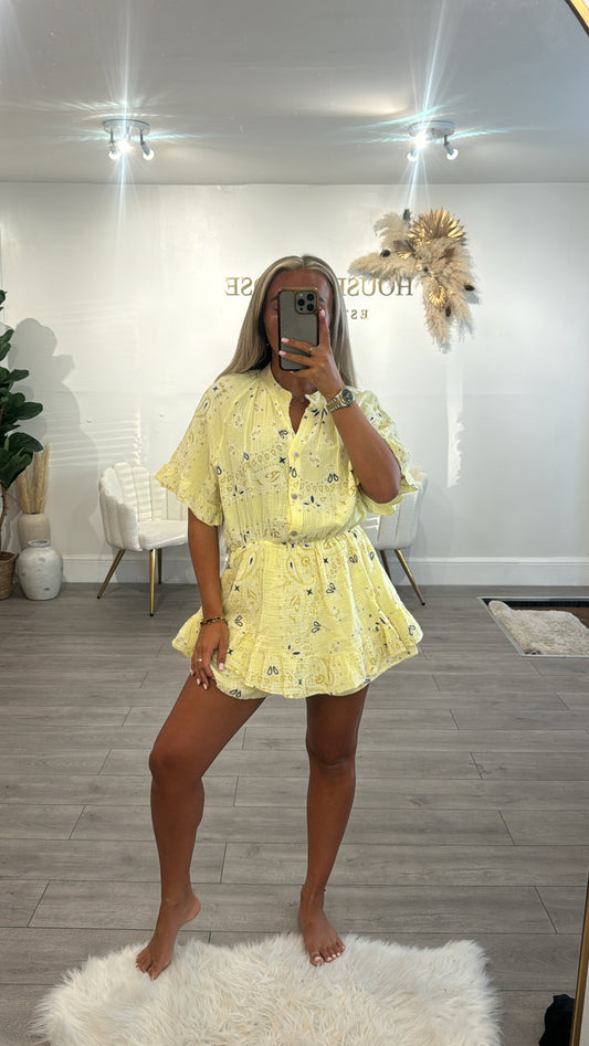 Pattern playsuit yellow