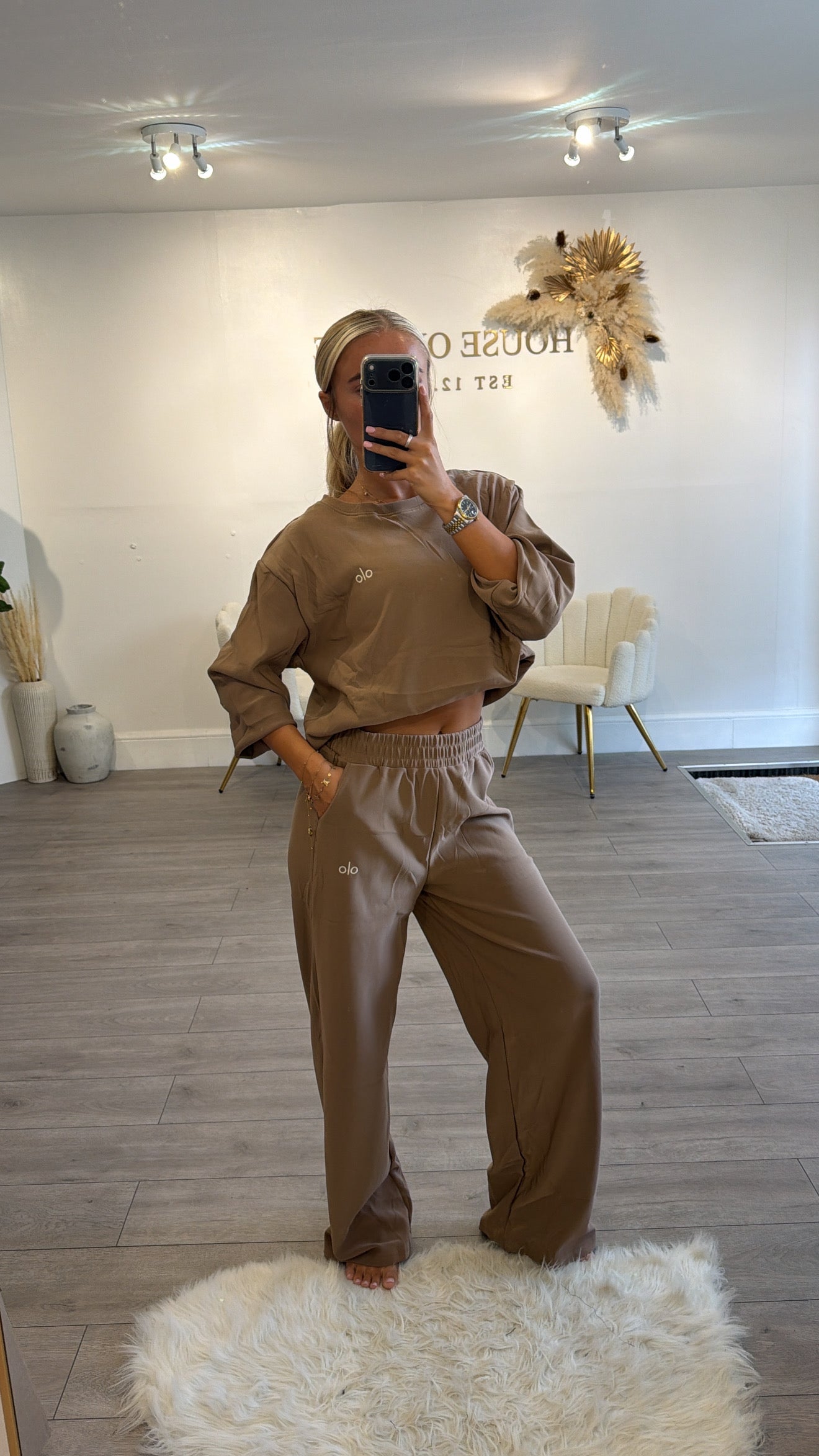 Sweatshirt loungewear set taupe