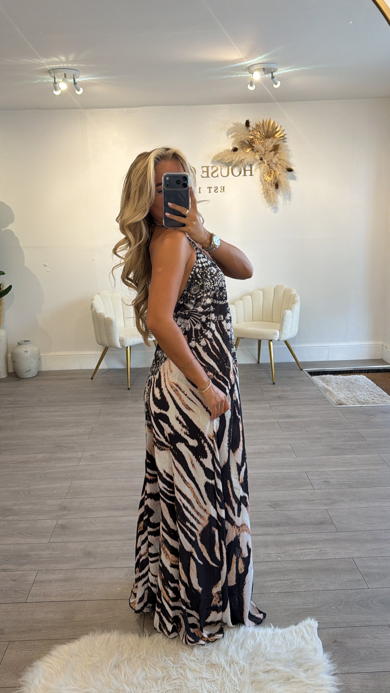 Our tie up halter neck maxi dress