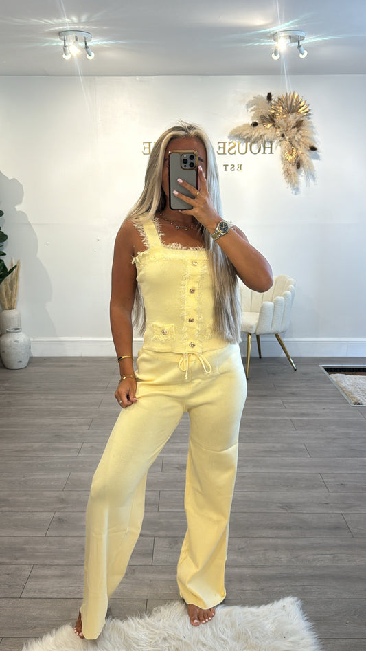 Frill loungewear coord set yellow