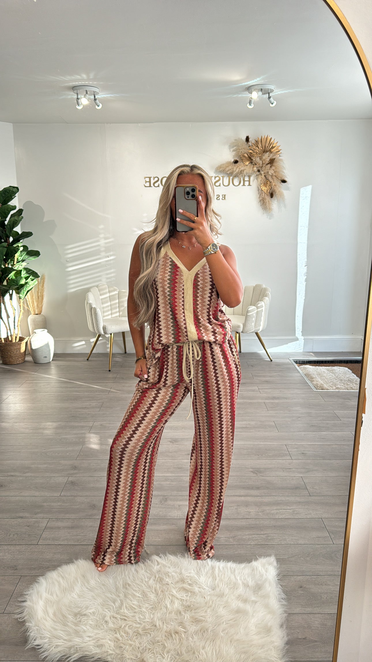 Zig zag stripe v neck coord sets