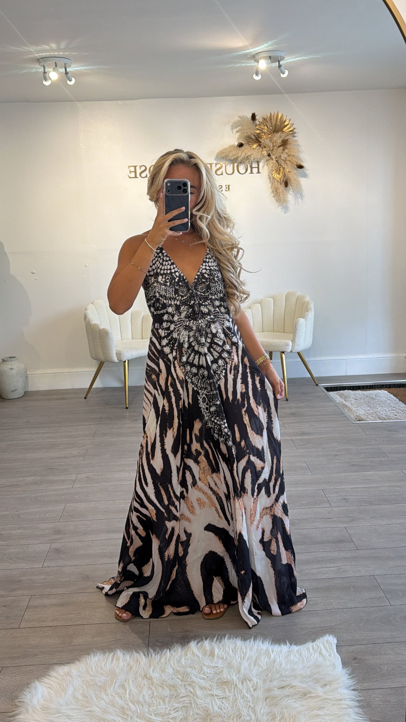 Our tie up halter neck maxi dress