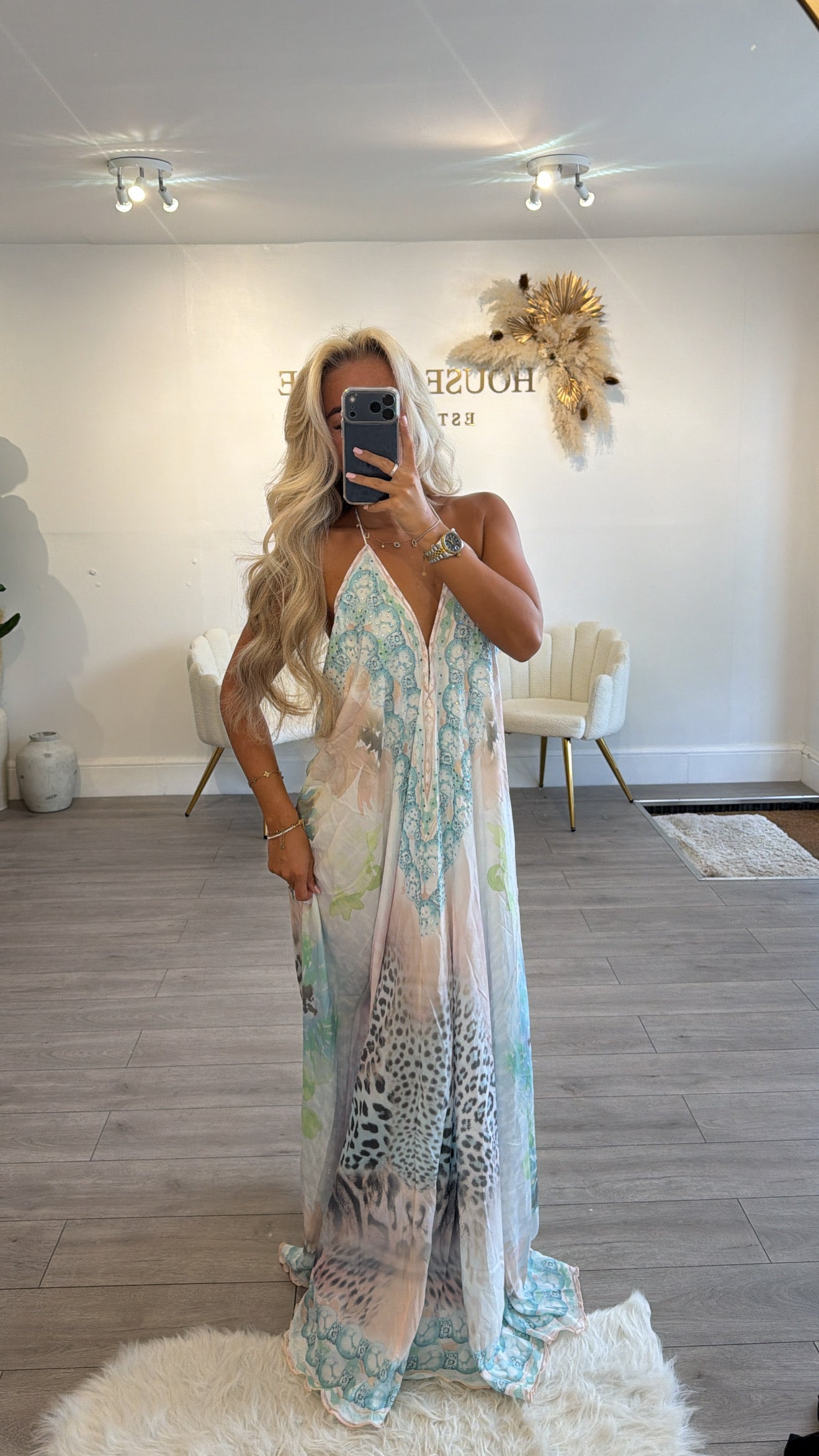 Our tie up halter neck maxi dress