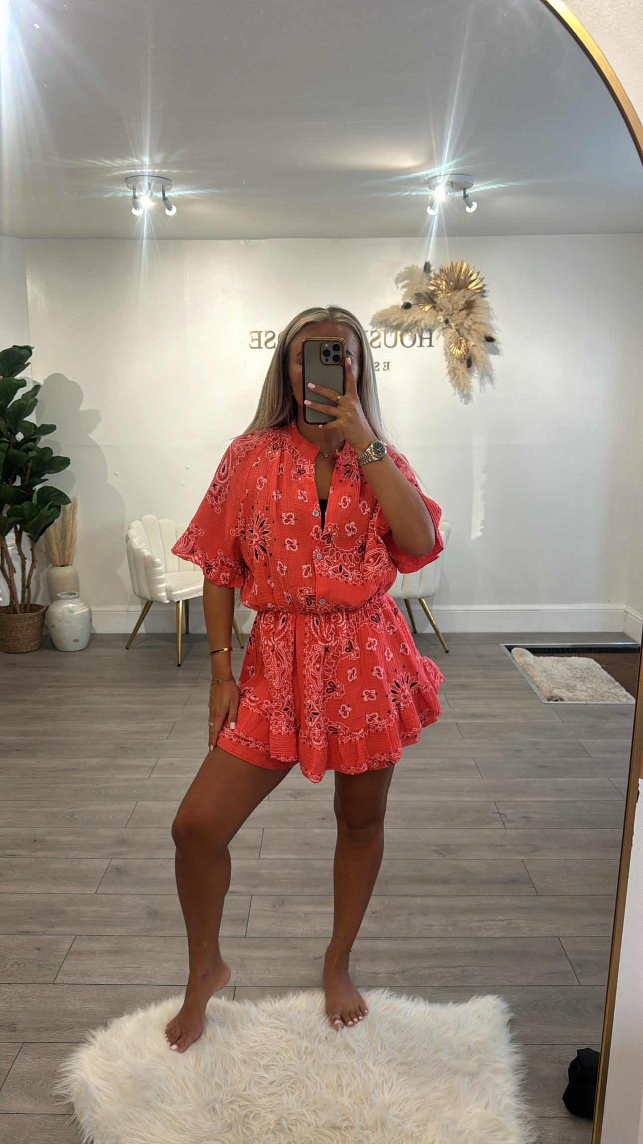Our pattern button up playsuit