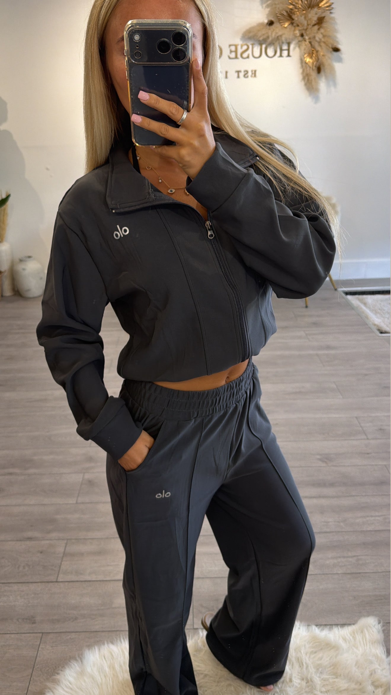 Zip up loungewear grey