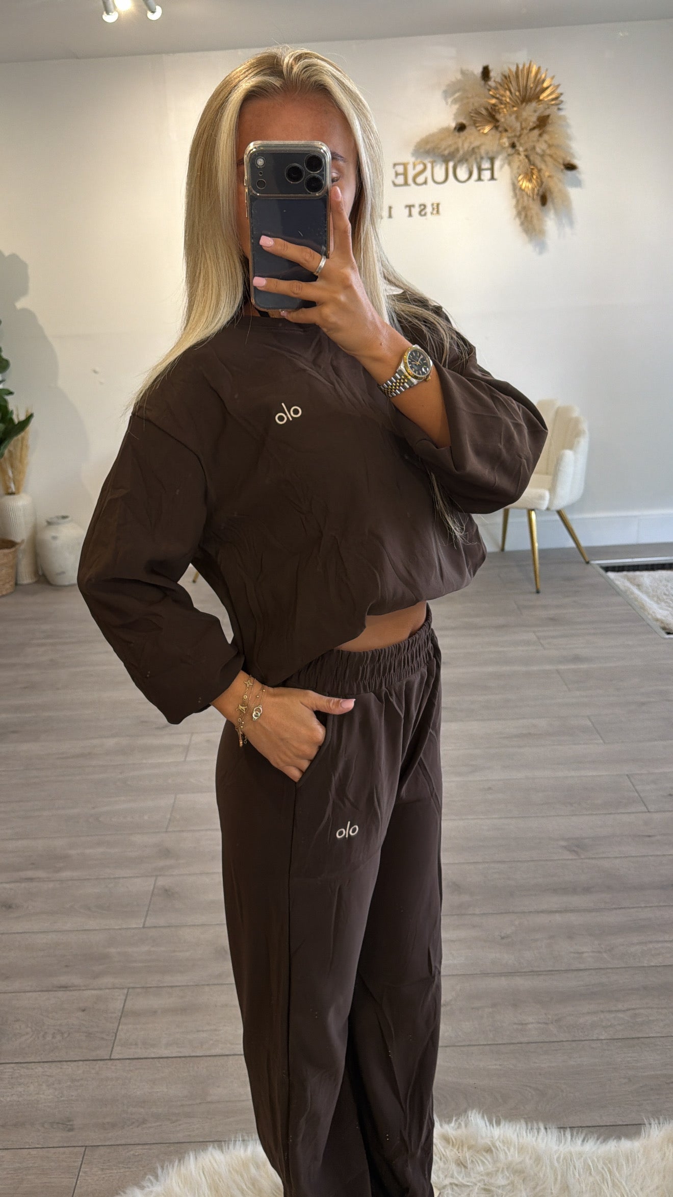 Sweatshirt loungewear set brown